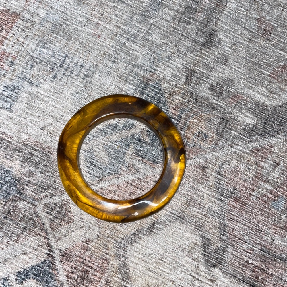 1970's Inspired Amber Bangle Bracelet